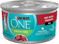 Purina ONE Natural, High Protein, Grain Free Wet Cat Food Pate, Beef Recipe - (Pack of 24) 3 oz. Pull-Top Cans