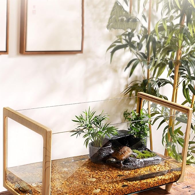 fish tank fish tank with wood grain frame rectangular glass fish tank special eco-friendly feeding box large aquarium turtle tank transparent jars