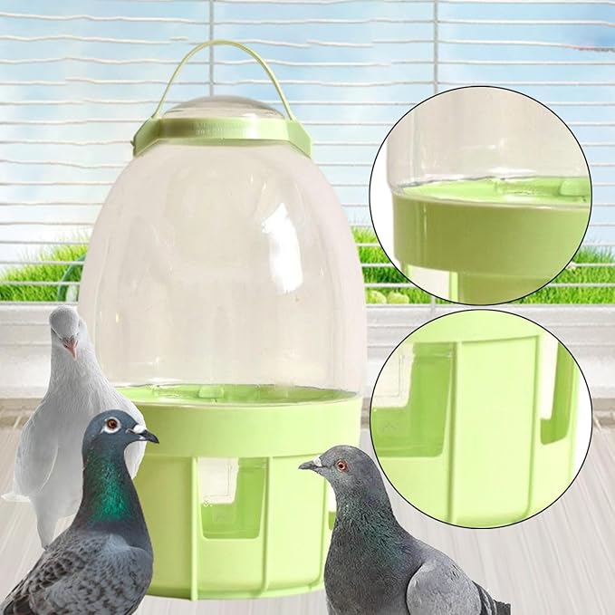 Pigeon Water Dispenser Bird Drinker Large Capacity Automatic Pet Water Pot Container Drinker Bottle for Parrot Lovebirds Duck, 10L