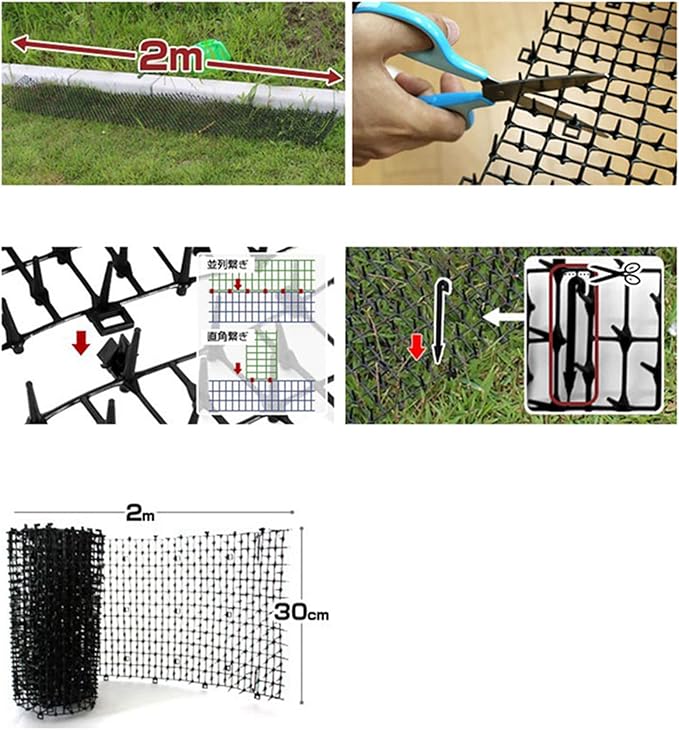 2X Household Garden Prickle Strip Anti Cat Dog Repellent Deterrent Spike Mat Garden Flower Plant-Black