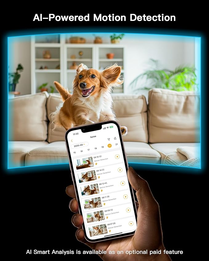ARENTI 5G Indoor Security Camera 2 Pack, 4MP Pet Camera with Speaker for Dog/Cat, Baby Monitor with Phone App, Dual-Band WiFi, Auto Tracking, Super Night Vision, 64G Local Storaget (P2Q 64G 2PC)