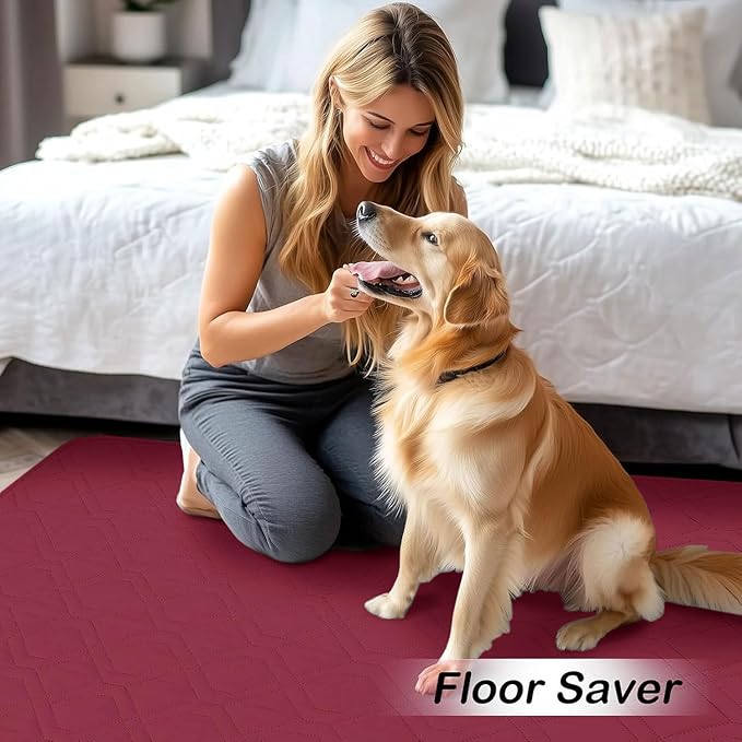 hyha Waterproof Dog Bed Blanket, Soft Pet Blankets, Waterproof Couch Cover for Dogs, Reversible Sofa Covers Washable for Furniture (52x82 Inch, Wine Red/Beige)