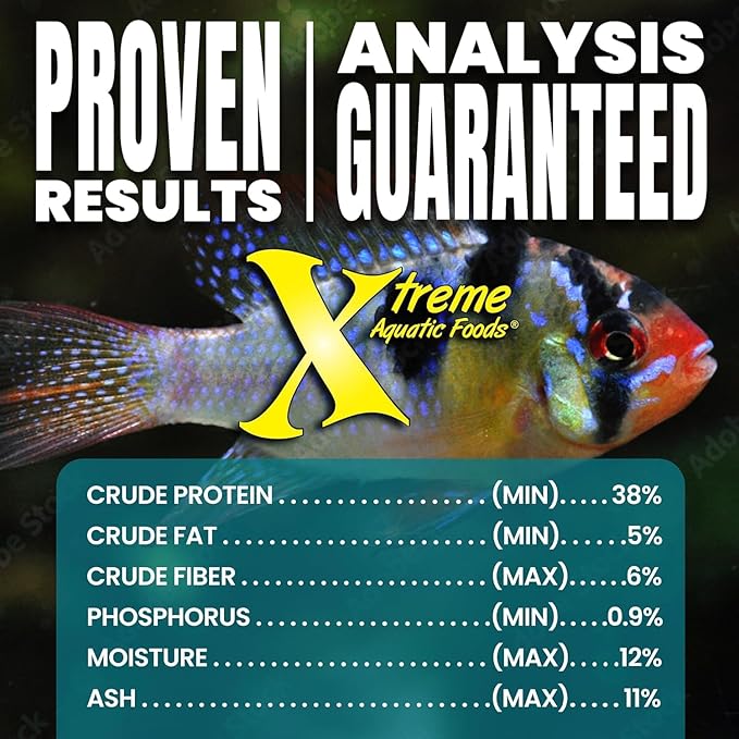 Xtreme Community Peewee 1.5mm Pellets: Slow Sinking & Ideal for Community Fish - Boosts Immune & Digestive Health, Enhances Color & Energy, Max Protein Fish Food – USA Farm Grown (20oz)