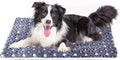 Mora Pets Dog Bed Crate Pad Ultra Soft Pet Bed with Cute Star Print Washable Crate Mat for Large Medium Small Dogs Reversible Fleece Dog Crate Kennel Mat Cat Bed Liner 35 x 22.8 inch Dark Blue