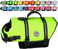VIVAGLORY Rip Stop Dog Life Vest, Swimming Vest with Handle, Buoyancy for Doggy Puppy, Dog Life Jacket for Swimming & Boating, L, Bright Yellow