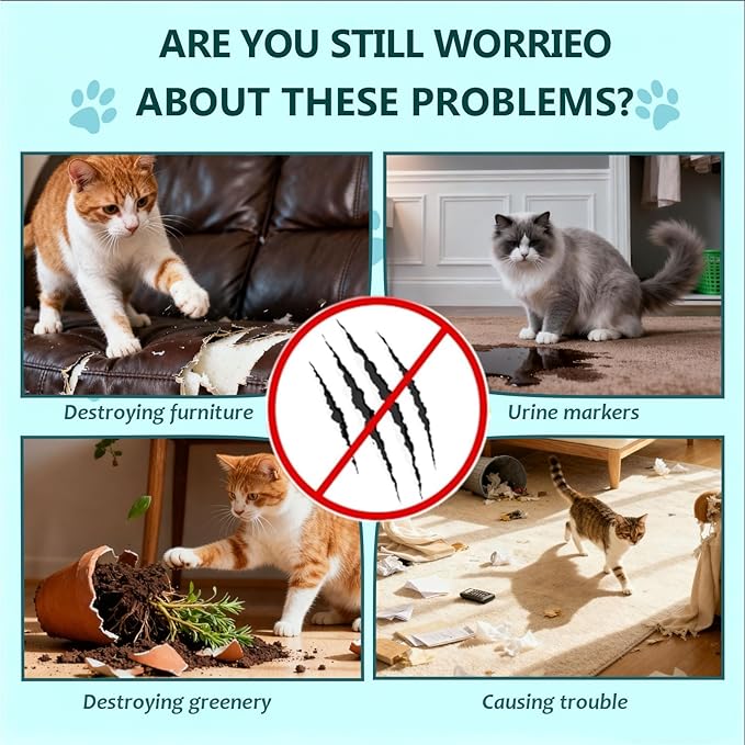 Cat Deterrent Spray,Upgraded Cat Spray Deterrent,Natural Safe Scratch Deterrent Training Aid for Furniture,Cat Repellent Applications for Indoor