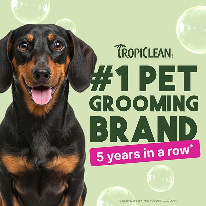 TropiClean Deodorizing Dog Shampoo for Smelly Pets, Professional Dog Shampoo, Long Lasting Odor Control, Puppy Safe, USA Made, Berry Scent, 2.5 Gal