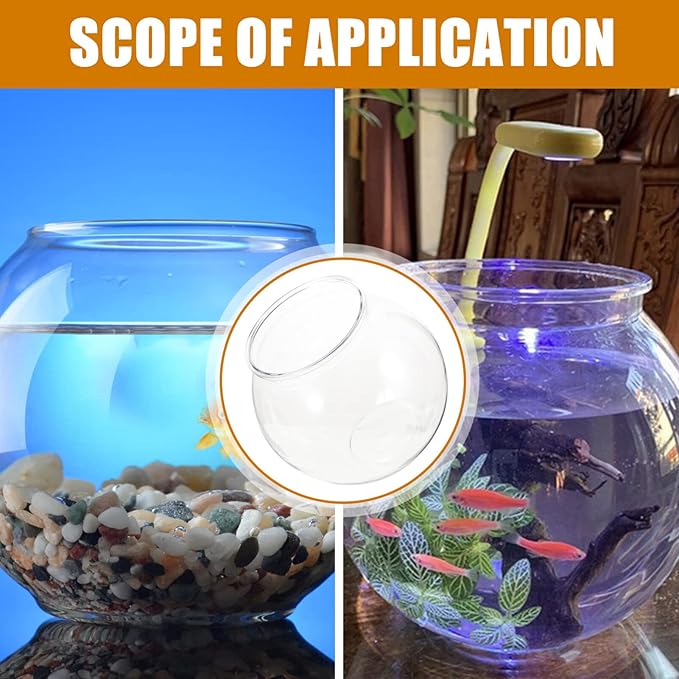 Mini Plastic Fish Bowl: Small Round Fish Tank Betta Goldfish Bowl - Transparent Aquarium Hydroponic Planter Floral Container for Centerpiece Vase, Party Decorations, Diameter 7.1Inch