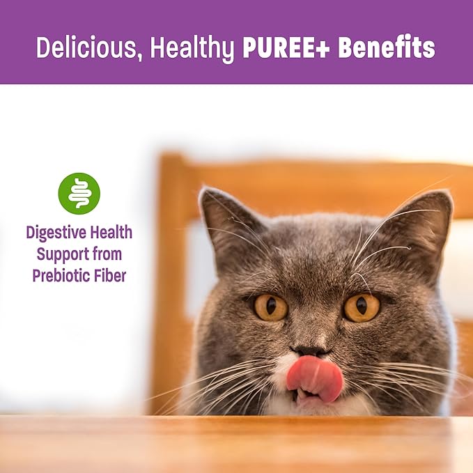 Wellness Lickable Treats Soft Puree Natural Grain Free Adult Cat Treats, Duck Recipe, Contains 6-0.4 Ounce Squeezable Tubes