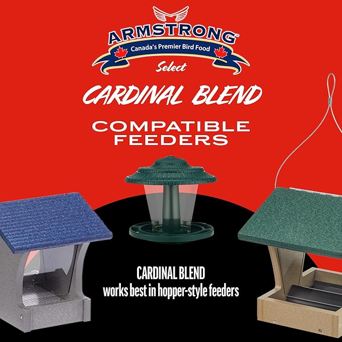 Armstrong Wild Bird Select Cardinal Blend, 4 lb Bag – High-Protein Wild Bird Seed Mix with Sunflower, Millet & Peanuts – Attracts Cardinals, Grosbeaks & Redpolls