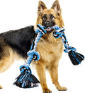 Bmag Dog Rope Toys for Aggressive Chewers, Interactive Heavy Duty Dog Toys for Medium Large Dogs, Tough Twisted Rope Toy with 5 Knots (Blud)
