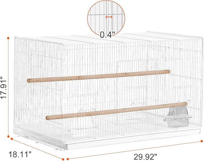 Happybuy 30-inch Stackable Flight Bird Cage for Small Parrots Like Canaries, Cockatiels, Lovebirds, Finches, Budgies, Conures and Macaws. Portable Pet Birdcage with Handle and Perches