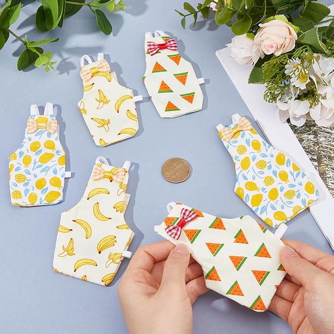 SUPERFINDINGS 6Pcs Bird Diaper Reusable Parrot Nappy with Washable Waterproof Cute Urine Wet Suit Red White Yellow Costume Cockatiel Clothes with Elastic Rope for Parrots Cockatiel Pet Birds(S-M)