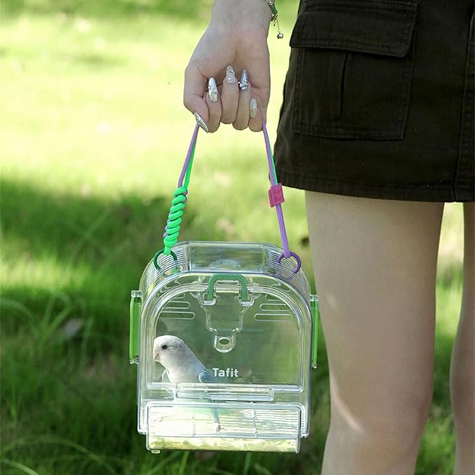 Light Weight Pet Carriers Transparents Portable Bird Cage with Removable Tray for Budgies and Small Birds Travel Cage with