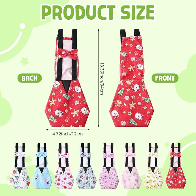 8 Pcs Chicken Diapers Bird Diaper Reusable Duck Diapers Waterproof and Adjustable Chicken Accessories Poultry(M)