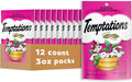 Temptations Cat Treats, Classic Crunchy and Soft Cat Treats, Blissful Catnip Flavor, Catnip Treats, 3 oz. Pouch (Pack of 12)