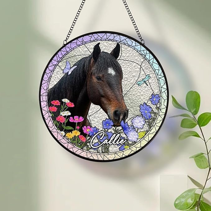 Custom Dog Portrait Stained Glass Catcher, Pet Memorial Stained Glass Photo Catcher, Staineds Glass Dog Memorial, Loss of Dogs Sympathy Gift Personalized, Pet Loss Gifts /12