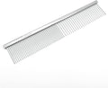 Chris Christensen 000 7.5 in. Greyhound Style Fine/Coarse Colored Butter Comb, Groom Like a Professional, Rounded Corners Prevent Friction and Breakage, Solid Brass with Steel Teeth, Chrome Finish