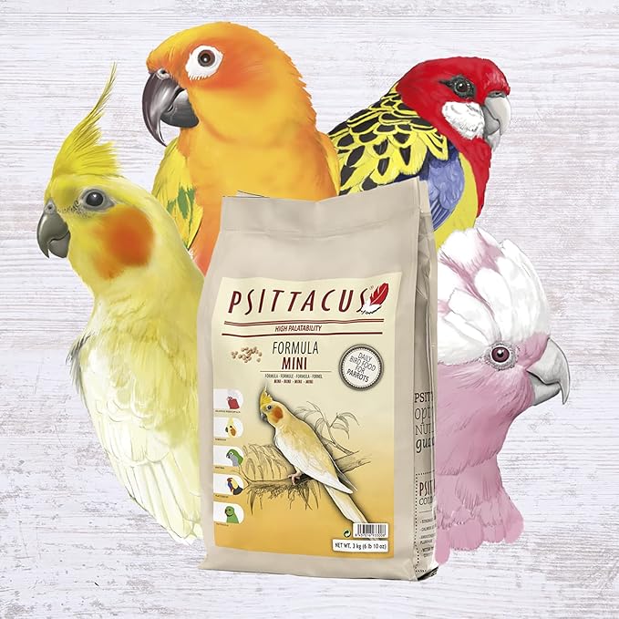 Psittacus Mini 6.6 lb | Complete Pellet Diet for Cockatiels, Conures and Cockatoos | Premium Food for Birds, 100% no-GMO