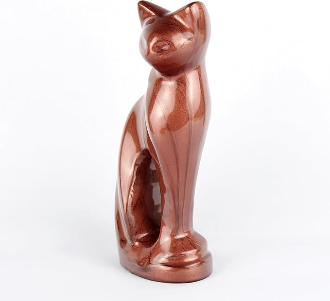 Cat Urns for Ashes - Pet Memorial Cat Urn Cat Memorial Gift, Pet Urn for Cat Ashes Keepsake Pet urns for Cats Ashes, Pet Ashes Urn, Pet Cremation Urn (Brown)