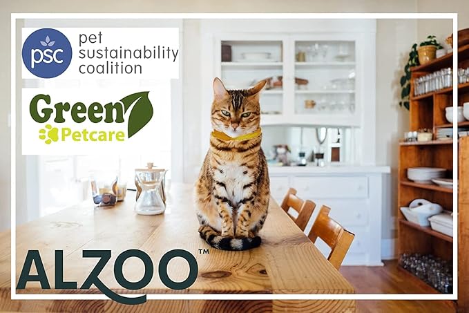 ALZOO Natural Flea & Tick Cat Collar, Helps Repel Fleas, Ticks & Mosquitoes, Plant-Based Active Ingredients, Phthalates and PVC Free, Up to 8 Months Protection, Pack of 2