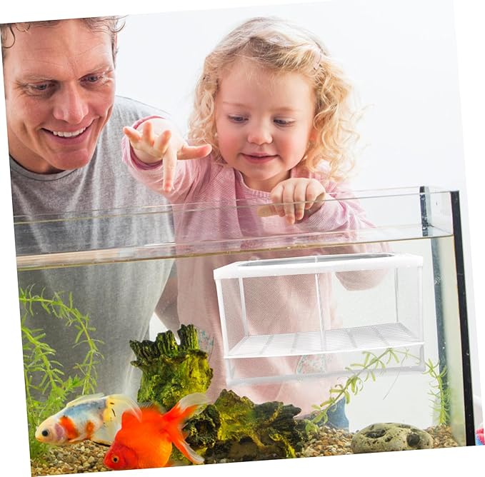 Happyyami 2pcs Aquarium Fish Breeding Box with Suction Cups Multifunctional Isolation Divider for Newborns and Pregnant Fish