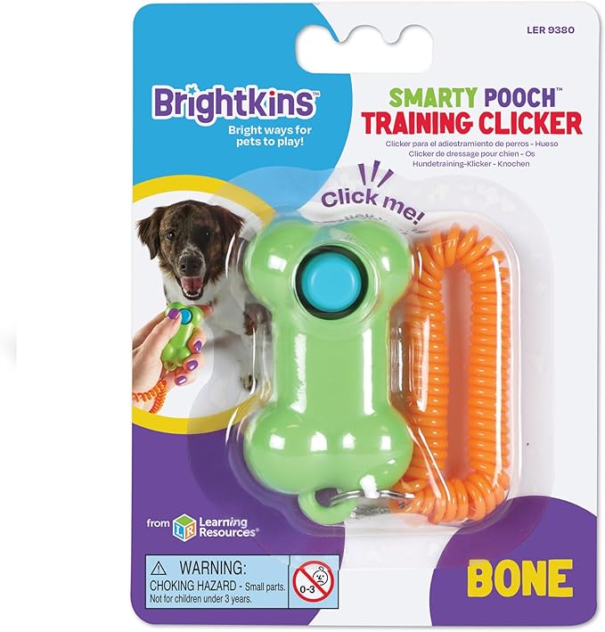 Brightkins Smarty Pooch Training Clicker: Bone - 1 Piece, Enrichment Dog Training and Obedience Games, Interactive Gift for Puppies