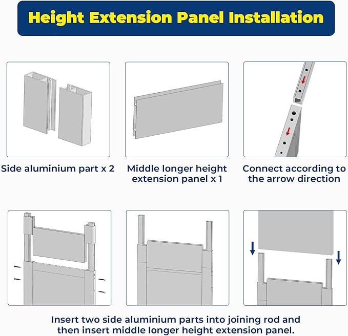 Large Dog Door for Sliding Glass Doors,No-Cut DIY Install Pet Door- Aluminum Frame& Panel & Lock, Adjustable Height 83”-91 1/5”, Suitable for Dogs Up to 105 lbs -White