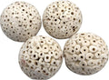 9001 Pk4 3.2 Inch Handmade Sola Wood Balls - Natural Bird Toys for Cage - Soft Shreddable Chewing Foot Toys for Cockatiel, Parakeet, Parrot & Conure - Safe Foraging Birdcage Accessories & DIY Parts