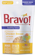 Bravo! Healthy Bites Single Ingredient Freeze Dried Raw Cat Treats, Chicken Breast, 1.5 Ounce, High Protein, Grain Free, Gluten Free
