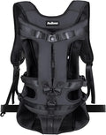 PetBonus Pet Front Dog Carrier Backpacks, Adjustable Pet Backpack, Legs Out Easy-fit Puppy Chest Carrier for Medium Small Dogs, Hands Free for Hiking, Cycling (Black, XL)
