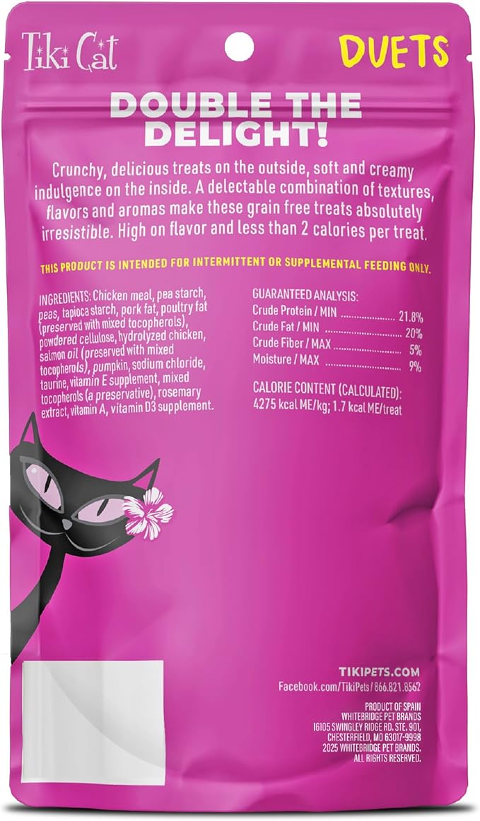 Tiki Cat Duets Cat Treats, Chicken Flavor, 2 oz. Pouch (8 Count)