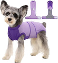 Kuoser Recovery Suit for Dogs After Surgery, Soft Dog Surgery Suit Female Male, Breathable Pet Surgical Recovery Shirt, Anti Licking Dog Onesie for Abdominal Wounds Cone Alternatives, Purple XS