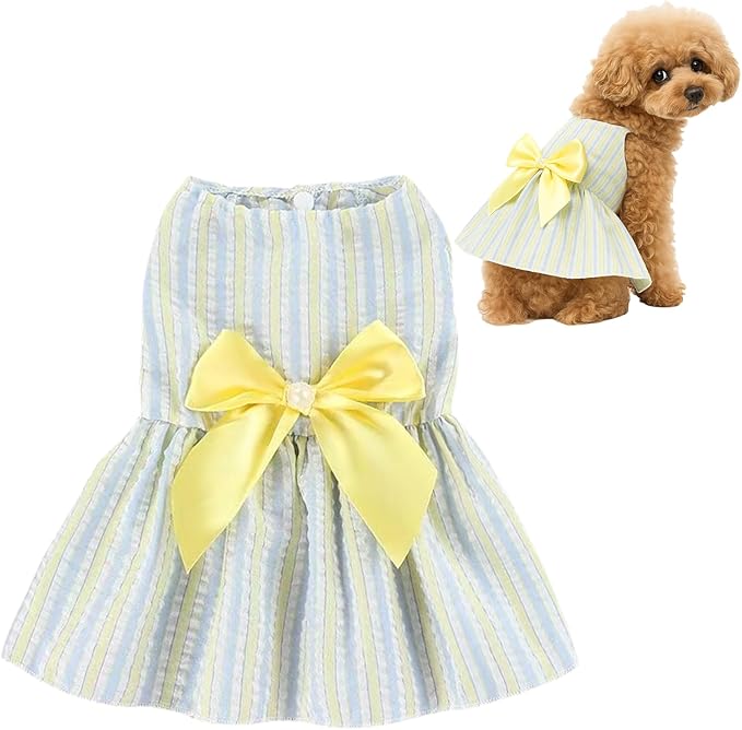 Dog Dress,1PC Dog Dresses with Cute Bowknot,Summer Dogs Clothes Pet Princess Dresses for Chihuahua Yorkies Puppies Cat Outfit