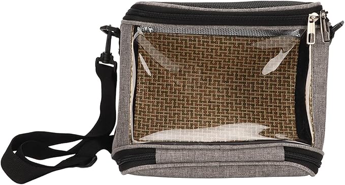 Bird Carrier Bag,Portable Travel pet Hamster Bag,Transparent Lightweight Breathable Parrot Travel Cage for Cockatiels Parakeets Small Bird Rat Guinea Pig Squirrel Carrier (Grey)