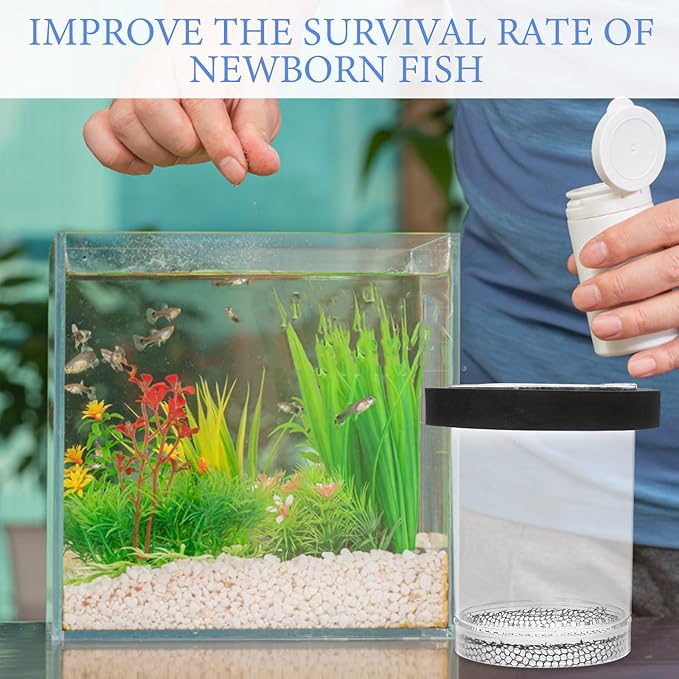 Floating Fish Breeding Box for Aquarium Tank - Plastic Hatching Box with Mesh Net for Baby, 5.9 X 3.9 X 3.9 in