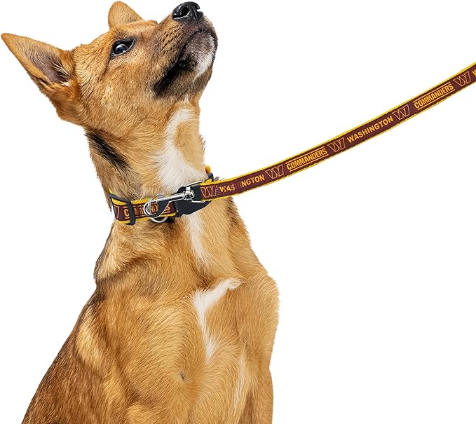 NFL PET Washington Commanders Dog Leash, Large Football Team Leash for Dogs & Cats - Shiny & Colorful, Licensed by The NFL
