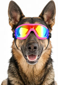 LESYPET Dog Goggles Medium Large Breed, UV Wind Dust Protection Medium Dog Sunglasses Eye Protection, Eye Wear Pet Glasses with Adjustable Strap for Outdoor Riding, Pink