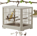 Small Bird Travel Cage - Long Lasting Bird Container, Soft-Sided Carrier | 11.81x9.06x10.24 Inches Lightweight Perch Included, Easy Handle Grip for Parakeets, Finches, Birds, Vet Visits, Air Travel