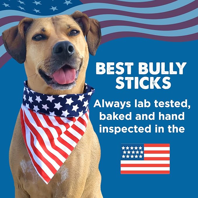 Best Bully Sticks 6 Inch Bully Sticks for Dogs - 18 Count (Pack of 1) - Natural, Easily Digestible, 100% Grass-Fed Beef, Grain and Rawhide Free