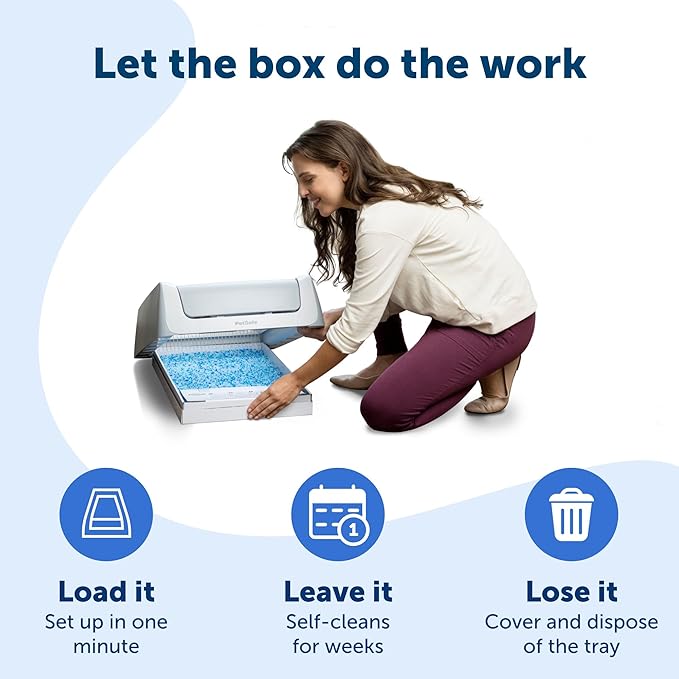 PetSafe ScoopFree Crystal Pro Legacy Self-Cleaning Automatic Litter Box - Uncovered Motion-Sensing Cat Box with Integrated Health Counter - Includes 1 Disposable Crystal Litter Tray