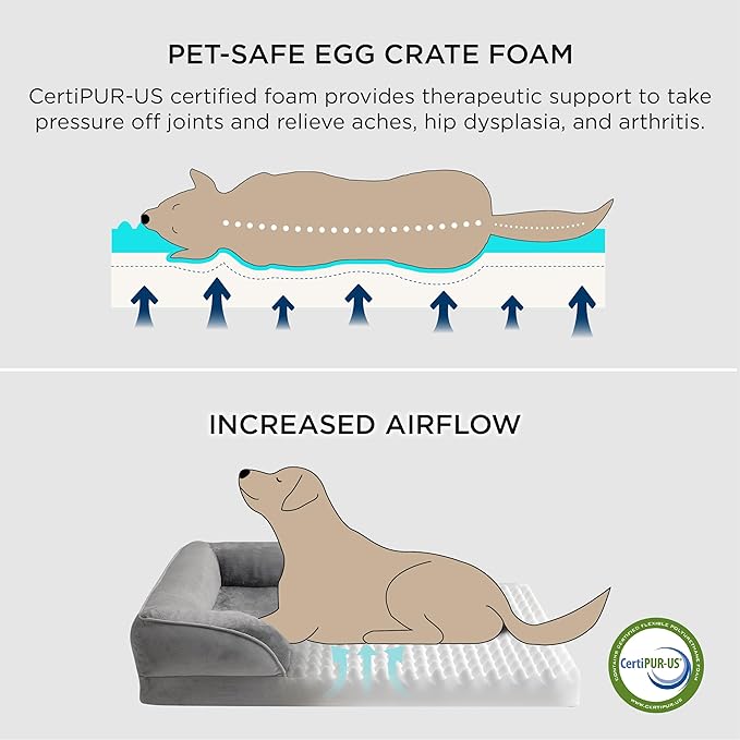 Bedsure XL Plus Orthopedic Dog Bed for Extra Large Dogs - Washable XLarge Dog Cat Bed Waterproof, Comfort Dogs Couch Sofa with Washable Removable Cover, Pet Bed with Nonskid Bottom, Ember Clay, 48"