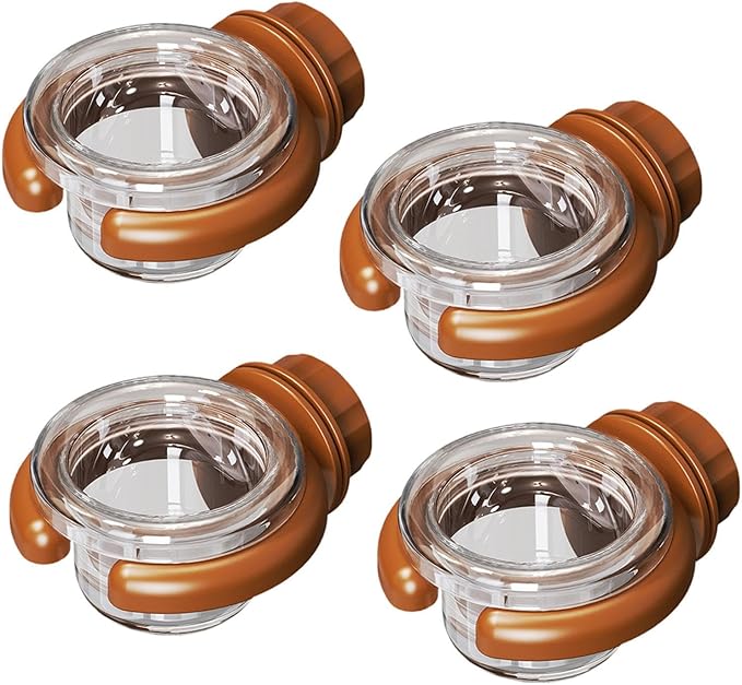4 Pieces Bird Water Dispenser Garden Decor for Outside Gifts Food Dish Accessories, Brown