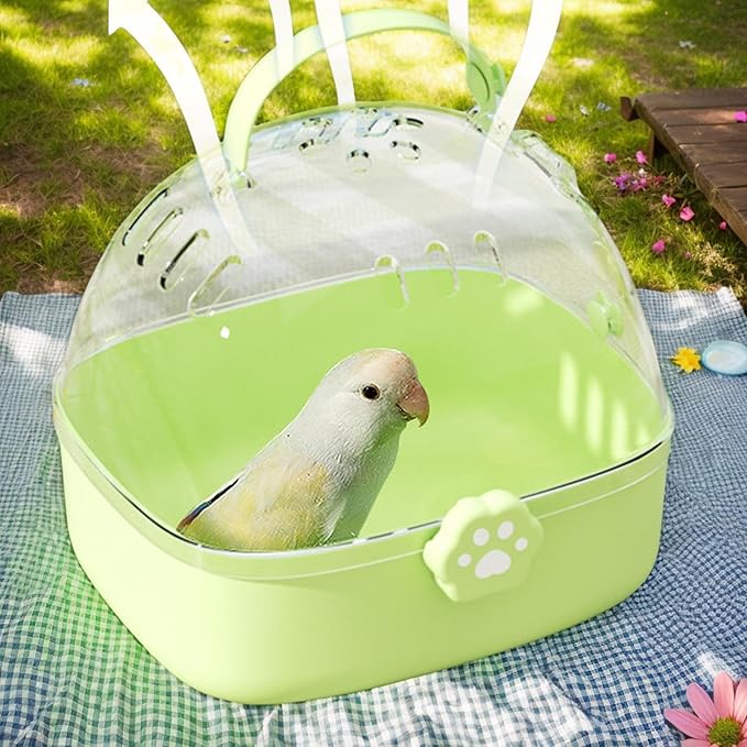 Bird Carrier Travel Cage, Portable Panoramic View Bird Travel Cage, Secure Ventilated Habitat with Water Bottle, Outdoor and Wild Adventures, Safe Transport for Small Birds, Parrots, Finches, Budgies