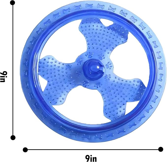 Dog Flying Disc, Outdoor Dog Toys, Dog Fetch Toy, Dog Toy for Medium Dogs and Large Dogs, Lightweight Soft Frisbee for Fetch, Tug of War, Catch, Play, 9 inch, Blue
