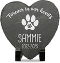 DOPTIKA Forever in Our Hearts Personalized Cat Memorial Stones, Cat Memorial Gifts for Loss of Cat, Pet Memorial Gifts, Pet Loss Gifts, Pet Memorial Stones, Cat Memorial Gifts, Cat Lover Gifts