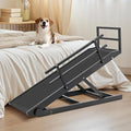 SLSY Dog Ramp for Bed & Couch, Folding Adjustable Pet Ramp with Non-Slip Rubber Mat, 55" Long, 5 Height Settings (15.7"–27.5"), Portable Wooden Dog Ramp Supports up to 220 lbs