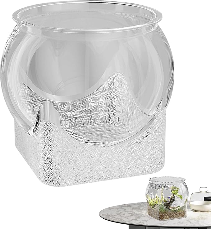 Fish Bowl Vase – Glass Aquarium, Betta Fish Tank, Desktop Bowl | Multifunctional vase for Flowers and Aquatic Pets Like bettas and Turtles | Decorative Centerpiece for Home, Office, Bedroom,