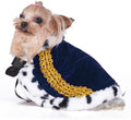 Lovelyshop pet Serial Lux Fur Blue Cat Dog Cloak for Halloween Costumes, King Queen Prince and Princess Cosplay-XS