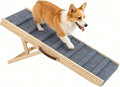 Dog Ramp for Bed, 35.4" Long Wooden Pet Ramp for Small & Large Dogs, 4 Adjustable Heights 11.8" to 22" with Anti-Slip Carpet & Carrying Handle Holds, Portable Dog ramps for Car, Bed, Couch, Outdoor